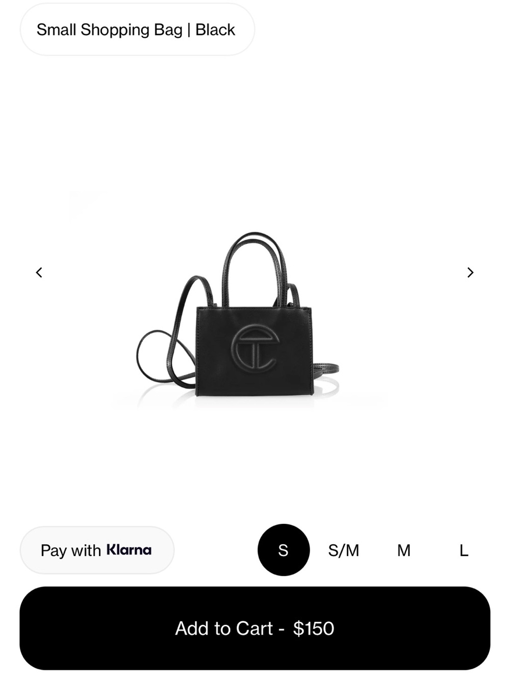 black mini telfar bag